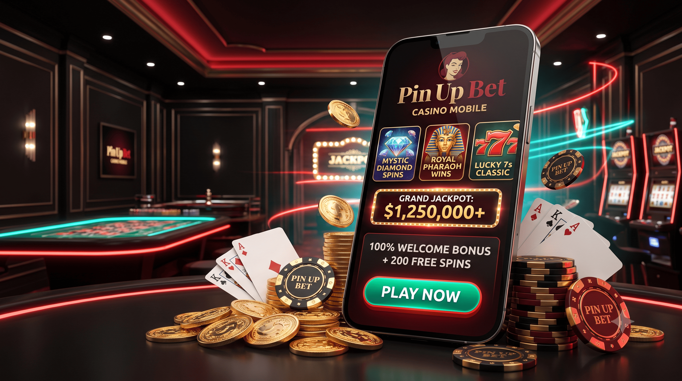 Pantalla de la app de casino con dados, cartas y ruleta